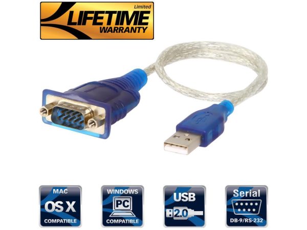 SABRENT USB 2.0 to Serial (9-Pin) DB-9 RS-232 Converter Cable, Prolific Chipset, - HEXNUTS - , [Windows 10/8.1/8/7/VISTA/XP, Mac OS X 10.6 and Above] 2.5 Feet (CB-DB9P) - Image 2