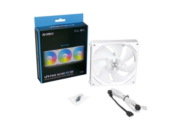 LIAN LI UNI Fan AL140 V2 RGB White  Single Fan Pack without controller - UF-AL140V2-1W (Controller not Included) - Image 4