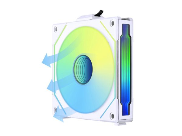 LIAN LI UNI FAN SL INFINITY 120 RGB WHITE  REVERSE BLADE VERSION -UF-RSLIN120-1W (No controller included)