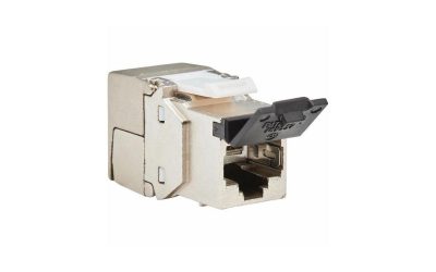 Tripp Lite by Eaton Cat8 STP Shielded Tool-Free Keystone Jack 568A/568B TAA N238SHC8TF1