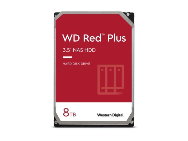 WD Red Plus WD80EFPX 8 TB Hard Drive - 3.5" Internal - SATA (SATA/600) - Conventional Magnetic Recording (CMR) Method - NAS, Desktop PC Device Supported - 5640rpm - 180 TB TBW - 3 Year Warranty -