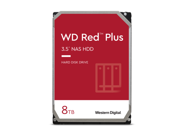 WD Red Plus WD80EFPX 8 TB Hard Drive - 3.5" Internal - SATA (SATA/600) - Conventional Magnetic Recording (CMR) Method - NAS, Desktop PC Device Supported - 5640rpm - 180 TB TBW - 3 Year Warranty - - Image 2