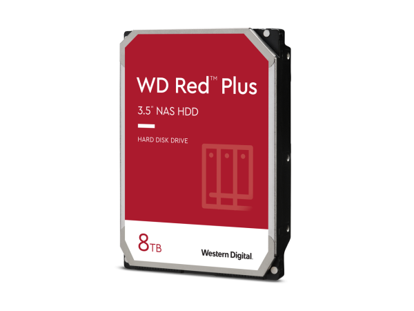 WD Red Plus WD80EFPX 8 TB Hard Drive - 3.5" Internal - SATA (SATA/600) - Conventional Magnetic Recording (CMR) Method - NAS, Desktop PC Device Supported - 5640rpm - 180 TB TBW - 3 Year Warranty - - Image 3