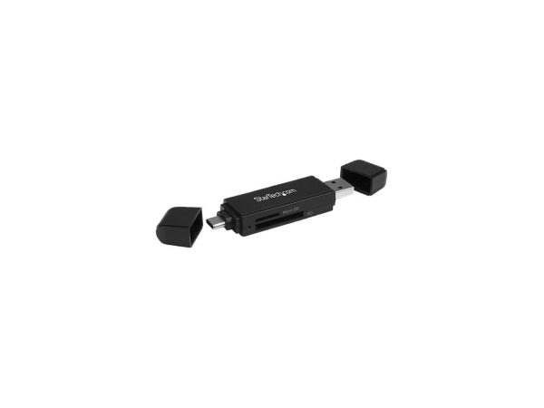 StarTech.com SDMSDRWU3AC 1 x USB Type-C (24 pin) USB 3.0, 1 x USB 3.1 USB Type-A (9 pin, Gen 1, 5 Gbps) USB 3.0 Memory Card Reader/Writer for SD and microSD Cards - USB-C and USB-A - Image 2