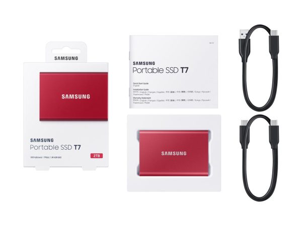 SAMSUNG T7 Portable SSD 2TB - Up to 1050 MB/s - USB 3.2 Gen 2 External Solid State Drive, Red (MU-PC2T0R/AM) - Image 5