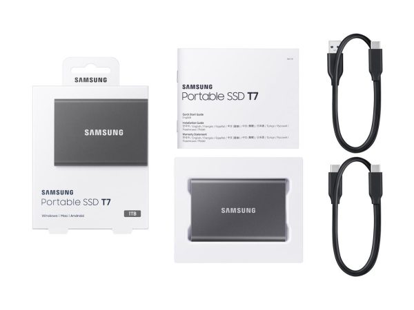 SAMSUNG T7 Portable SSD 1TB  - Up to 1050 MB/s - USB 3.2 Gen 2 External Solid State Drive, Gray (MU-PC1T0T/AM) - Image 5