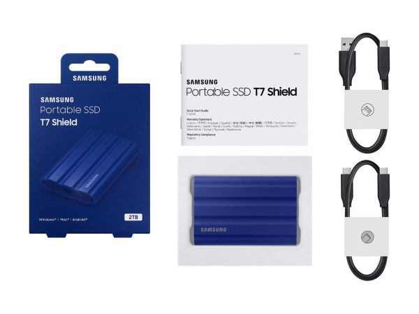 SAMSUNG T7 Shield 2TB USB 3.2 Gen 2 External Solid State Drive MU-PE2T0R/AM (Blue) - Image 5