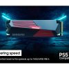 SAMSUNG SSD 990 PRO with Heatsink 1TB, PCIe 4.0, Sew. Read Speeds Up-to 7,450MB/s, Compatible with PlayStation®5 (MZ-V9P1T0CW) - Image 4