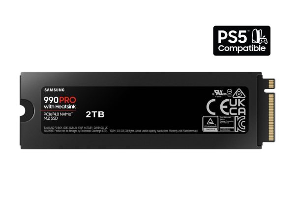 SAMSUNG SSD 990 PRO with Heatsink 2TB, PCIe 4.0, Sew. Read Speeds Up-to 7,450MB/s, Compatible with PlayStation®5 (MZ-V9P2T0CW) - Image 2