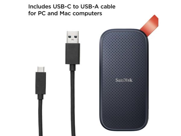 SanDisk 2TB Portable SSD - Up to 520MB/s, USB-C, USB 3.2 Gen 2 - External Solid State Drive SDSSDE30-2T00-G25 - Image 3