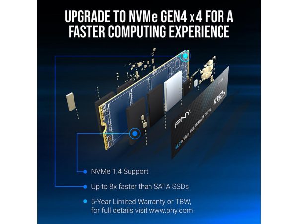 PNY CS2241 M.2 2280 2TB PCI-Express 4.0 x4 3D NAND Internal Solid State Drive (SSD) M280CS2241-2TB-RB - Image 4