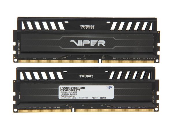 Patriot Viper 3 8GB (2 x 4GB) 240-Pin PC RAM DDR3 1600 (PC3 12800) Desktop Memory Model PV38G160C9K - Image 2