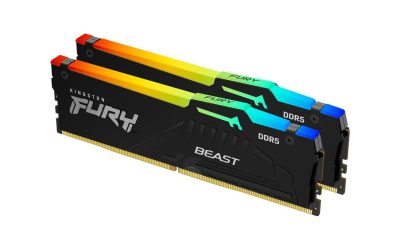 Kingston FURY Beast RGB 64GB (2 x 32GB) 288-Pin PC RAM DDR5 6000 (PC5 48000) Desktop Memory