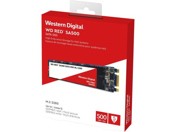 Western Digital WD Red SA500 M.2 2280 500GB SATA III 3D NAND Internal Solid State Drive (SSD) WDS500G1R0B