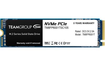 Team Group MP33 M.2 2280 1TB PCIe 3.0 x4 with NVMe 1.3 3D NAND Internal Solid State Drive (SSD) TM8FP6001T0C101