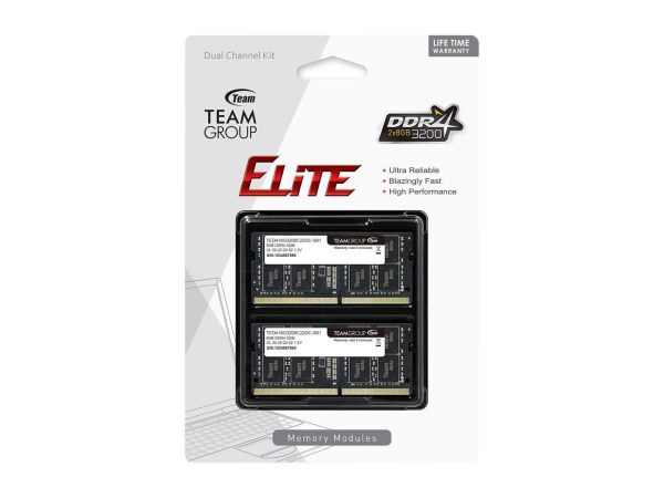 Team Elite 16GB (2 x 8GB) 260-Pin DDR4 SO-DIMM DDR4 3200 (PC4 25600) Laptop Memory Model TED416G3200C22DC-S01 - Image 2