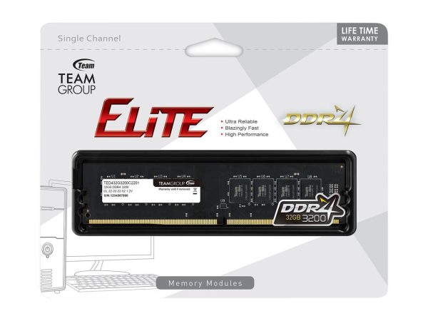 Team Elite 32GB DDR4 3200 (PC4 25600) Desktop Memory Model TED432G3200C2201 - Image 2