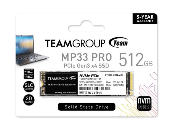 Team Group MP33 PRO M.2 2280 512GB PCIe 3.0 x4 with NVMe 1.3 3D NAND Internal Solid State Drive (SSD) TM8FPD512G0C101 - Image 4