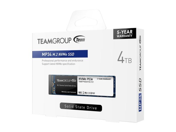 Team Group MP34 M.2 2280 4TB PCIe 3.0 x4 with NVMe 1.3 3D NAND Internal Solid State Drive (SSD) TM8FP4004T0C101 - Image 4