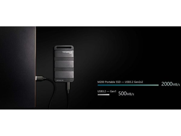 Team Group T-FORCE M200 2TB Portable SSD USB3.2 Gen 2x2 Type-C, Read/Write 2000MB/s Compatible with PS5 & Xbox & Chrome OS (T8FED9002T0C102) - Image 5