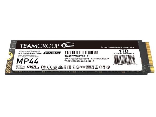 Team Group MP44 M.2 2280 1TB PCIe 4.0 x4 with NVMe Laptop & Desktop & NUC & NAS Internal Solid State Drive (SSD), (R/W Speed up to 7,400/6,500MB/s) TM8FPW001T0C101 - Image 2