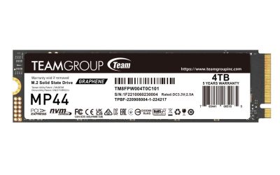 Team Group MP44 M.2 2280 4TB PCIe 4.0 x4 with NVMe Laptop & Desktop & NUC & NAS Internal Solid State Drive (SSD), (R/W Speed up to 7,400/6,900MB/s) TM8FPW004T0C101