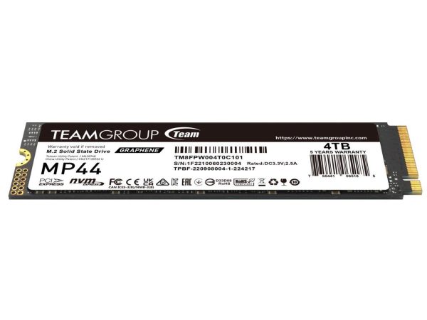 Team Group MP44 M.2 2280 4TB PCIe 4.0 x4 with NVMe Laptop & Desktop & NUC & NAS Internal Solid State Drive (SSD), (R/W Speed up to 7,400/6,900MB/s) TM8FPW004T0C101 - Image 2