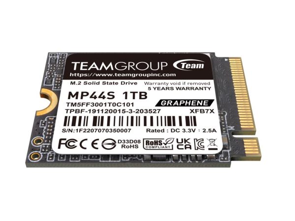 Team Group MP44S M.2 2230 1TB PCIe 4.0 x4 with NVMe, STEAM Deck Compatible, Internal Solid State Drive (SSD) TM5FF3001T0C101 - Image 2