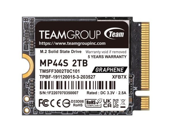 Team Group MP44S M.2 2230 2TB PCIe 4.0 x4 with NVMe, STEAM Deck Compatible, Internal Solid State Drive (SSD) TM5FF3002T0C101