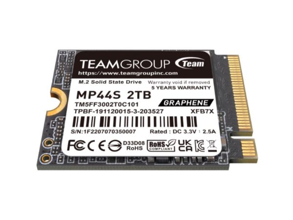 Team Group MP44S M.2 2230 2TB PCIe 4.0 x4 with NVMe, STEAM Deck Compatible, Internal Solid State Drive (SSD) TM5FF3002T0C101 - Image 2