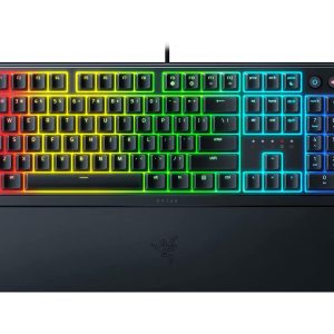Razer Ornata V3 Gaming Keyboard: Low-Profile Keys - Mecha-Membrane Switches - UV-Coated Keycaps - Backlit Media Keys - 10-Zone RGB Lighting - Spill-Resistant - Magnetic Wrist Wrest - Classic Black