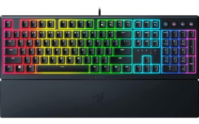 Razer Ornata V3 Gaming Keyboard: Low-Profile Keys – Mecha-Membrane Switches – UV-Coated Keycaps – Backlit Media Keys – 10-Zone RGB Lighting – Spill-Resistant – Magnetic Wrist Wrest – Classic Black