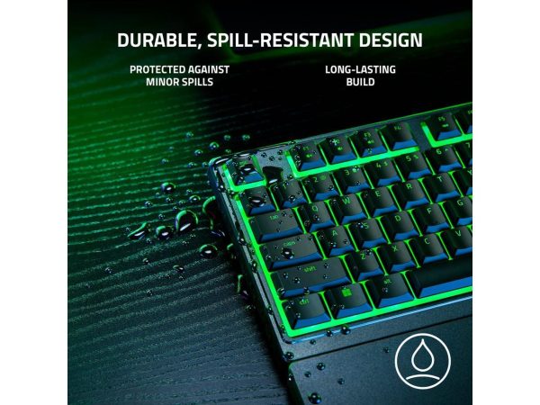 Razer Ornata V3 X Gaming Keyboard: Low-Profile Keys - Silent Membrane Switches - UV-Coated Keycaps - Spill Resistant - Chroma RGB Lighting - Ergonomic Wrist Rest - Classic Black - Image 5