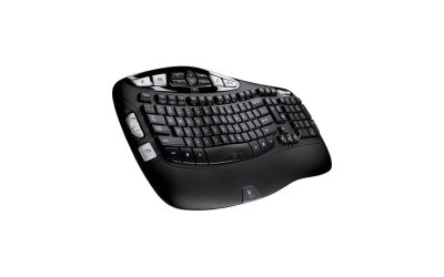 Logitech K350 Wireless Wave Ergonomic Keyboard with Unifying Wireless Technology – Black