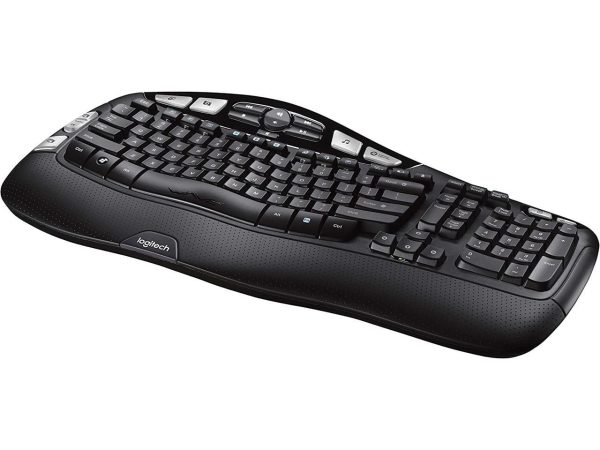 Logitech K350 Wireless Wave Ergonomic Keyboard with Unifying Wireless Technology - Black - Image 2