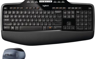 Logitech MK710 Wireless Keyboard and Mouse Combo — Includes Keyboard and Mouse, Stylish Design, Built-In LCD Status Dashboard, Long Battery Life