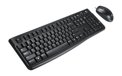 Logitech MK120 Wired Keyboard and Mouse Combo for Windows, Optical Wired Mouse, Full-Size Keyboard, USB Plug-and-Play, Compatible with PC, Laptop – Black