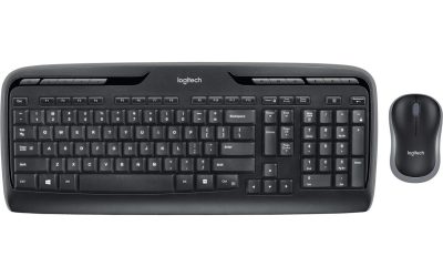 Logitech MK320 Wireless Desktop Keyboard and Mouse Combo — Entertainment Keyboard and Mouse, 2.4GHz Encrypted Wireless Connection, Long Battery Life
