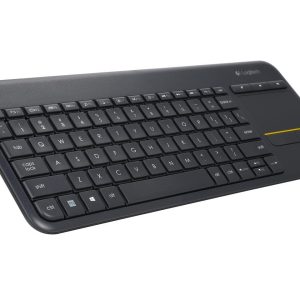 Logitech K400 Plus Wireless Touch TV Keyboard With Easy Media Control and Built-in Touchpad, HTPC Keyboard for PC-connected TV, Windows, Android, Chrome OS, Laptop, Tablet - Black