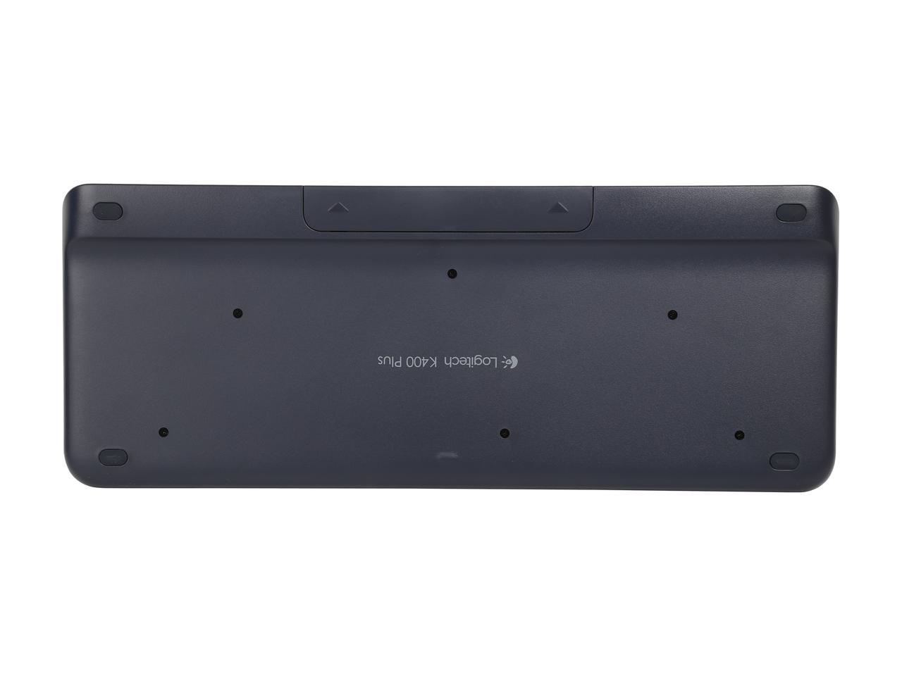 Logitech K400 Plus Wireless Touch TV Keyboard With Easy Media Control and Built-in Touchpad, HTPC Keyboard for PC-connected TV, Windows, Android, Chrome OS, Laptop, Tablet - Black - Image 4