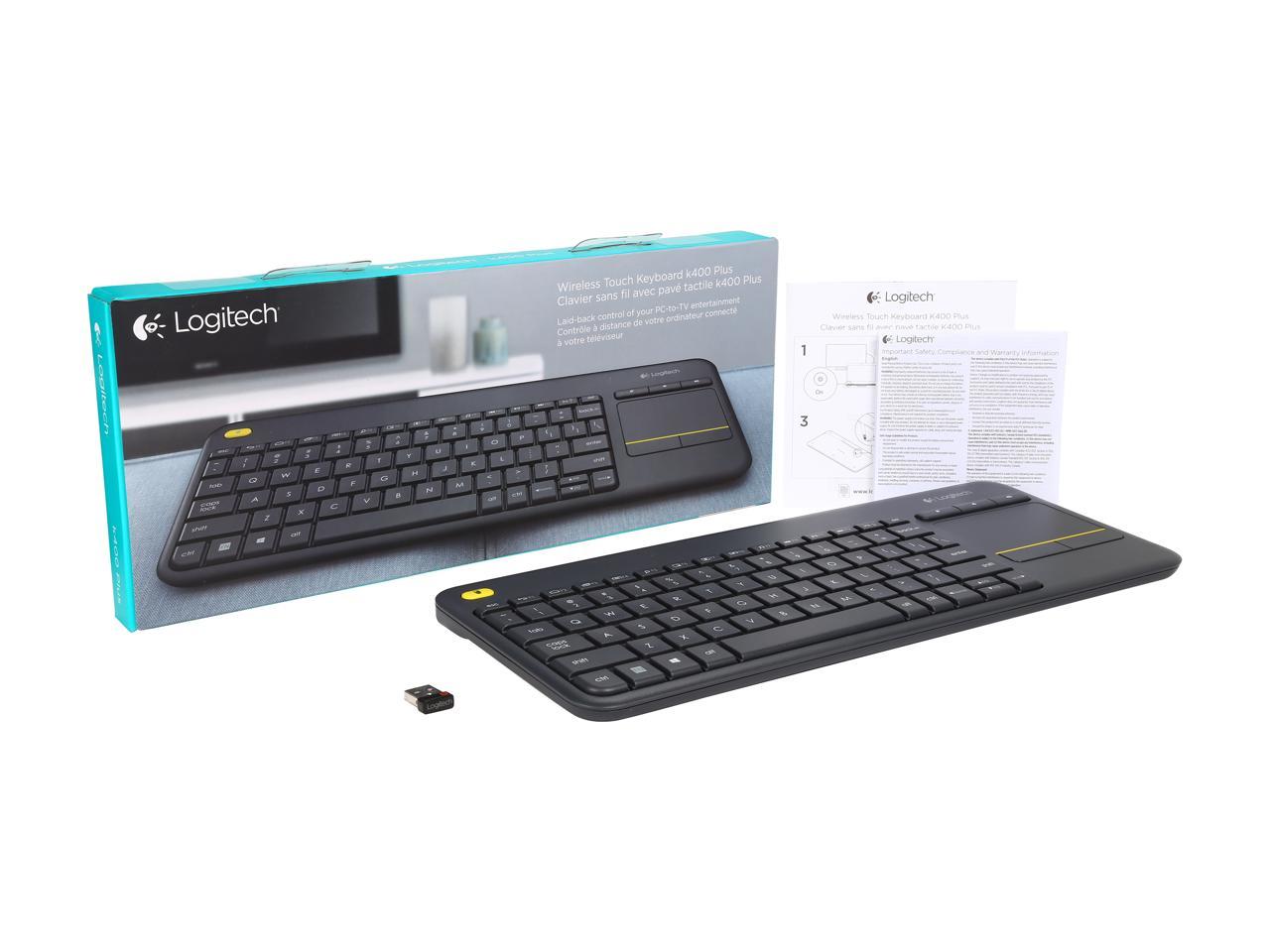 Logitech K400 Plus Wireless Touch TV Keyboard With Easy Media Control and Built-in Touchpad, HTPC Keyboard for PC-connected TV, Windows, Android, Chrome OS, Laptop, Tablet - Black - Image 5
