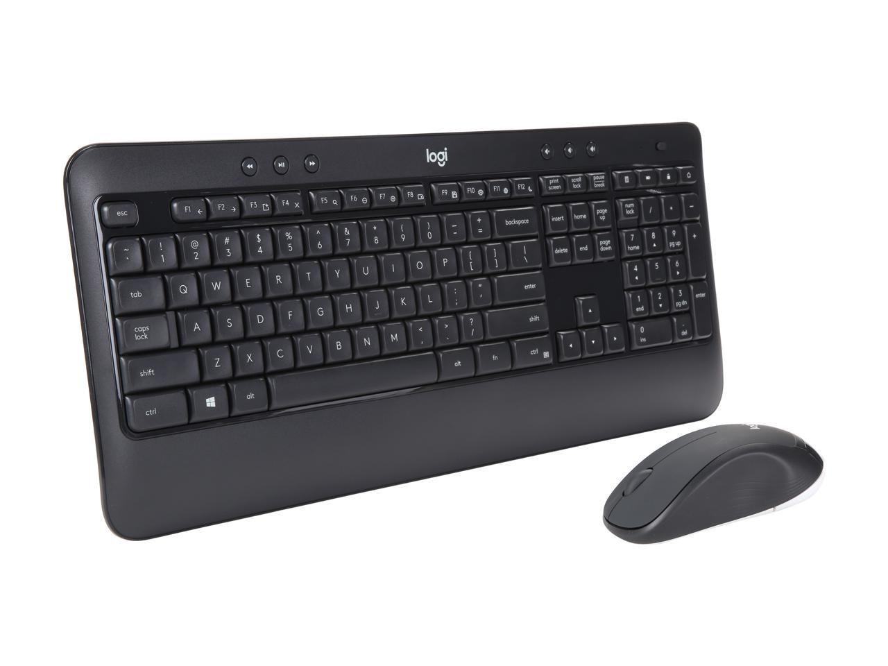 Logitech MK540 Wireless Keyboard Mouse Combo - USB Wireless RF Keyboard - Black - USB Wireless RF Mouse - Optical - 1000 dpi - 3 Button - Scroll Wheel - QWERTY - Black - Image 3