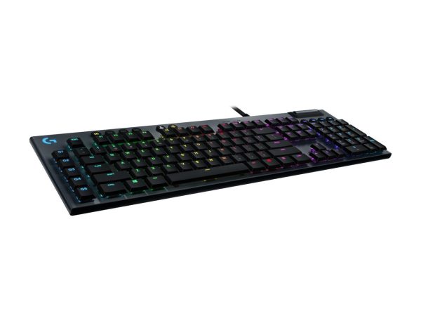 Logitech G815 LIGHTSYNC RGB Mechanical Gaming Keyboard with Low Profile GL Clicky key switch, 5 programmable G-keys, USB Passthrough, dedicated media control - Clicky – Black - Image 2