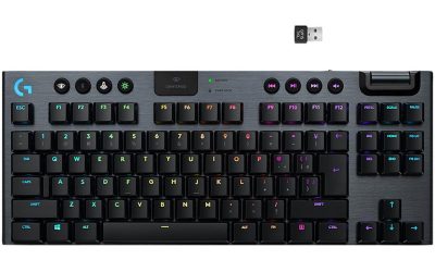 Logitech G915 TKL Tenkeyless Lightspeed Wireless RGB Mechanical Gaming Keyboard, Low Profile Switch Options, LIGHTSYNC RGB, Advanced Wireless and Bluetooth Support – Clicky , Black
