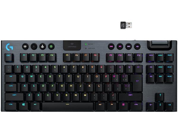Logitech G915 TKL Tenkeyless Lightspeed Wireless RGB Mechanical Gaming Keyboard, Low Profile Switch Options, Lightsync RGB, Advanced Wireless and Bluetooth Support - Tactile