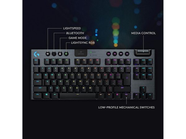 Logitech G915 TKL Tenkeyless Lightspeed Wireless RGB Mechanical Gaming Keyboard, Low Profile Switch Options, Lightsync RGB, Advanced Wireless and Bluetooth Support - Tactile - Image 4