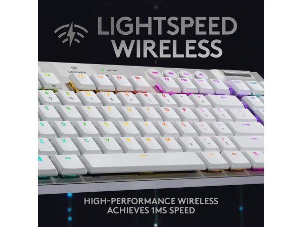 Logitech G915 TKL White Tactile Tenkeyless LIGHTSPEED Wireless RGB Mechanical Gaming Keyboard, Low Profile Switch Options, LIGHTSYNC RGB, Advanced Wireless and Bluetooth Support - Image 2