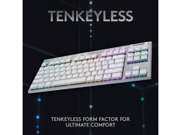 Logitech G915 TKL White Tactile Tenkeyless LIGHTSPEED Wireless RGB Mechanical Gaming Keyboard, Low Profile Switch Options, LIGHTSYNC RGB, Advanced Wireless and Bluetooth Support - Image 5