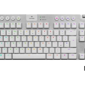 Logitech G915 TKL White Tactile Tenkeyless LIGHTSPEED Wireless RGB Mechanical Gaming Keyboard, Low Profile Switch Options, LIGHTSYNC RGB, Advanced Wireless and Bluetooth Support