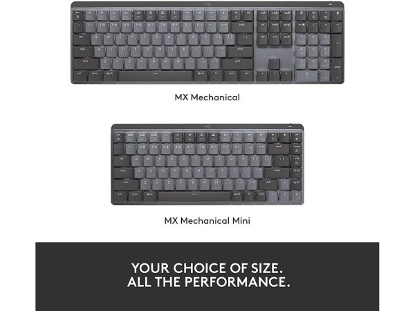 Logitech MX Mechanical Mini Wireless Illuminated Keyboard, Clicky Switches, Backlit, Bluetooth, USB-C, macOS, Windows, Linux, iOS, Android, Graphite - Image 4